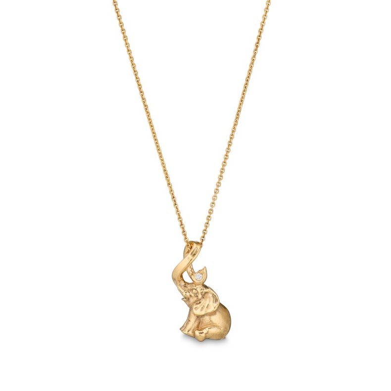 "Cirkus" elefanten guld med brillant 22 mm
