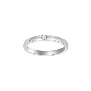 14kt. hvg ring m. dia. 1 x 0.03ct W/SI