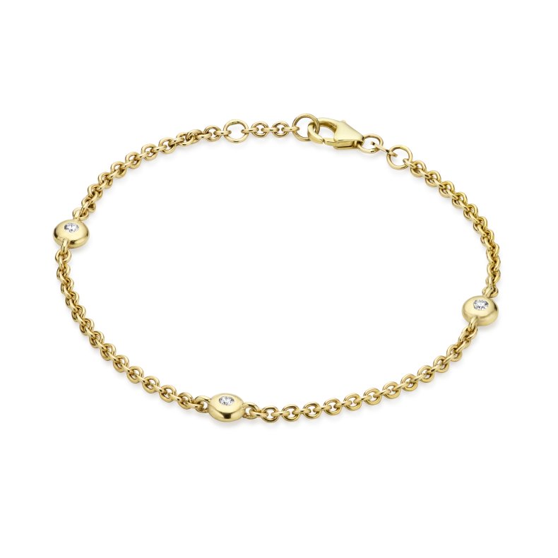 3 Perstiler armb�nd med brillanter p� begge sider
