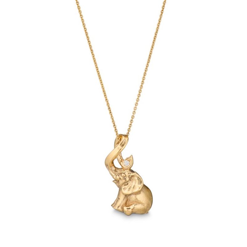 "Cirkus" elefanten guld med brillant - mellem 27 mm