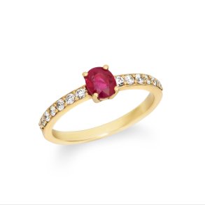 Rubin og brillanter ringen