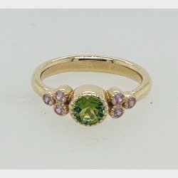 "Rokoko ringen" - Turmalin og lyserde safir - Colding design