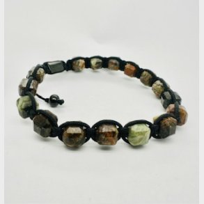 Grn opal - Knotted bracelet - with steel clasp