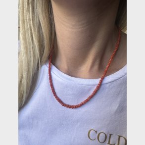 Siciliansk Koral collier med 14kt. ls 