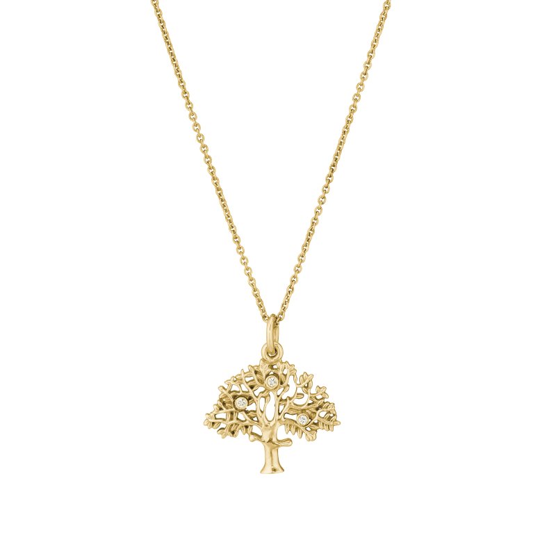 "Livets tr" 14kt. 3 brill. 19 mm originalen - Kim Colding design