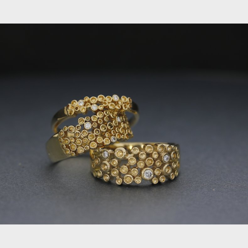 14kt."Champagne ringen" originalen Colding design 