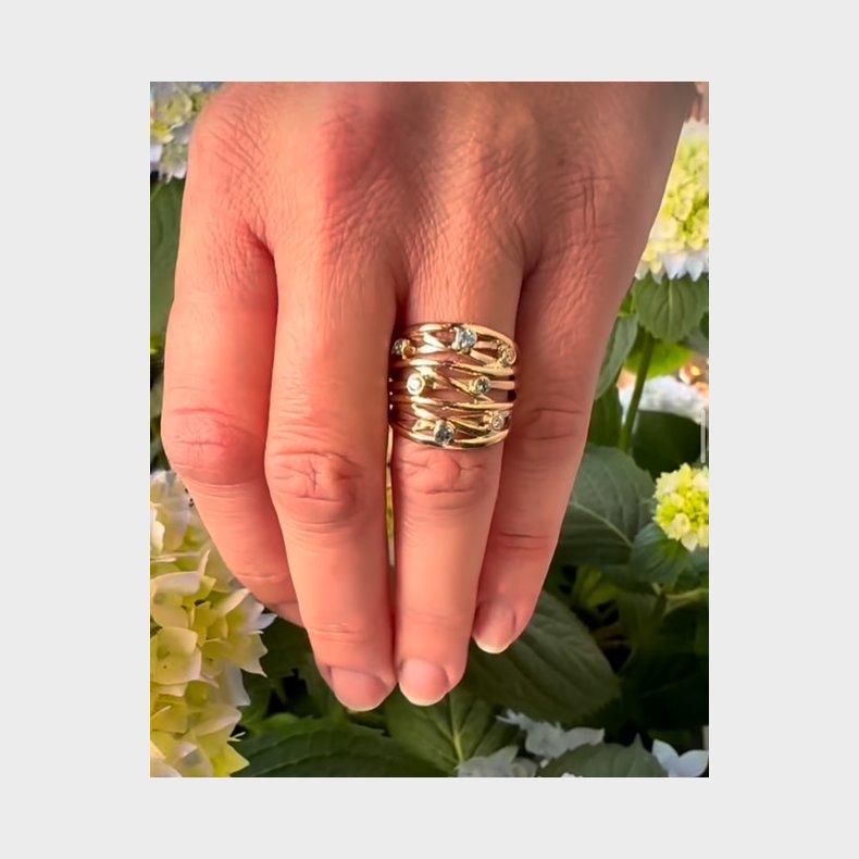 14kt. "Wier ringen" bred - Colding design