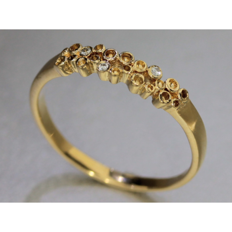 14kt."Champagne ringen" originalen Colding design 