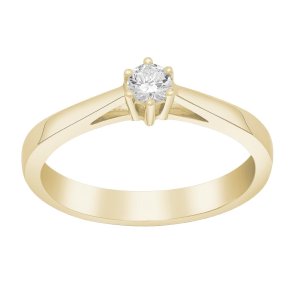 14kt. En sten ring 0.15 W/si