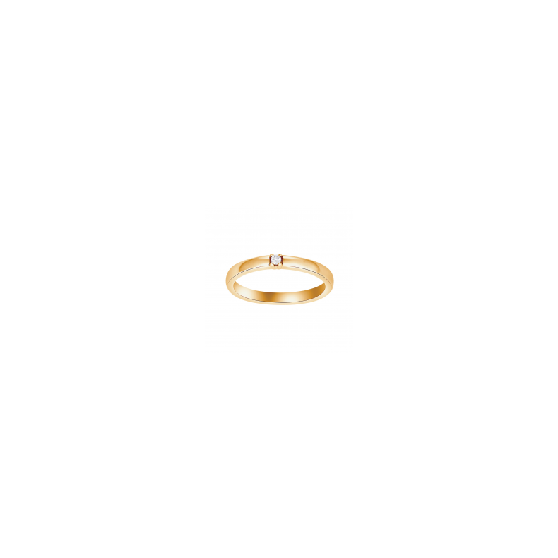 14kt. guld ring m. dia. 1 x 0.03ct W/SI