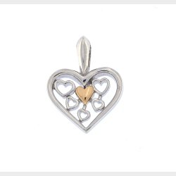 Romance vedhnget big slv med guld