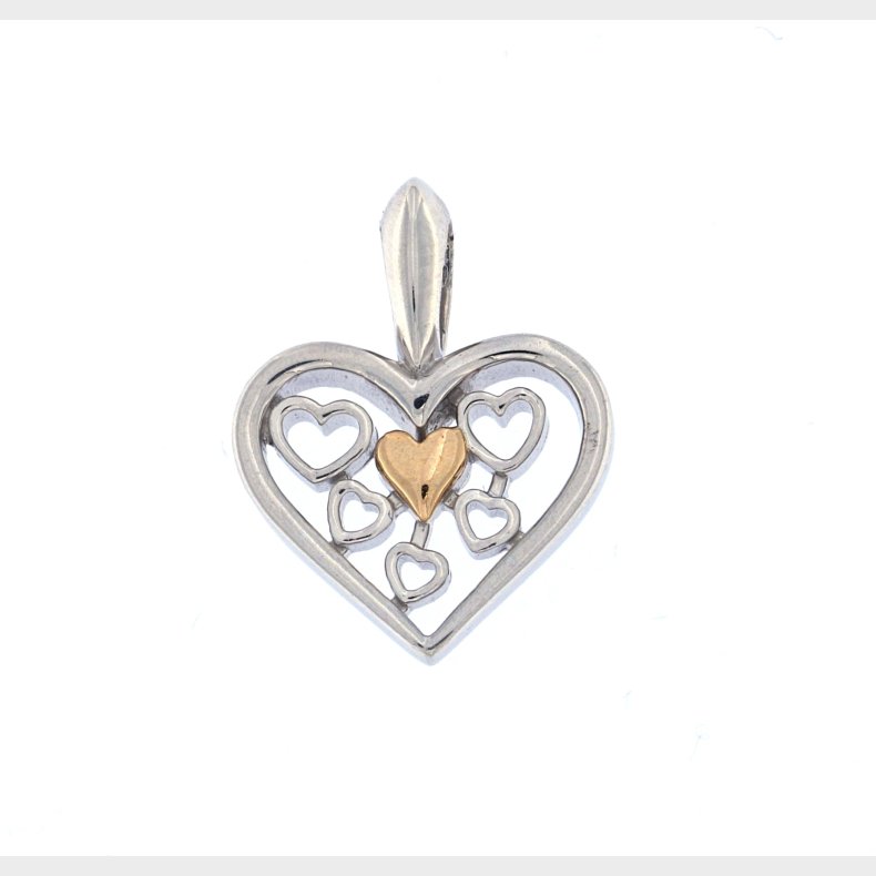 Romance vedhnget big slv med guld