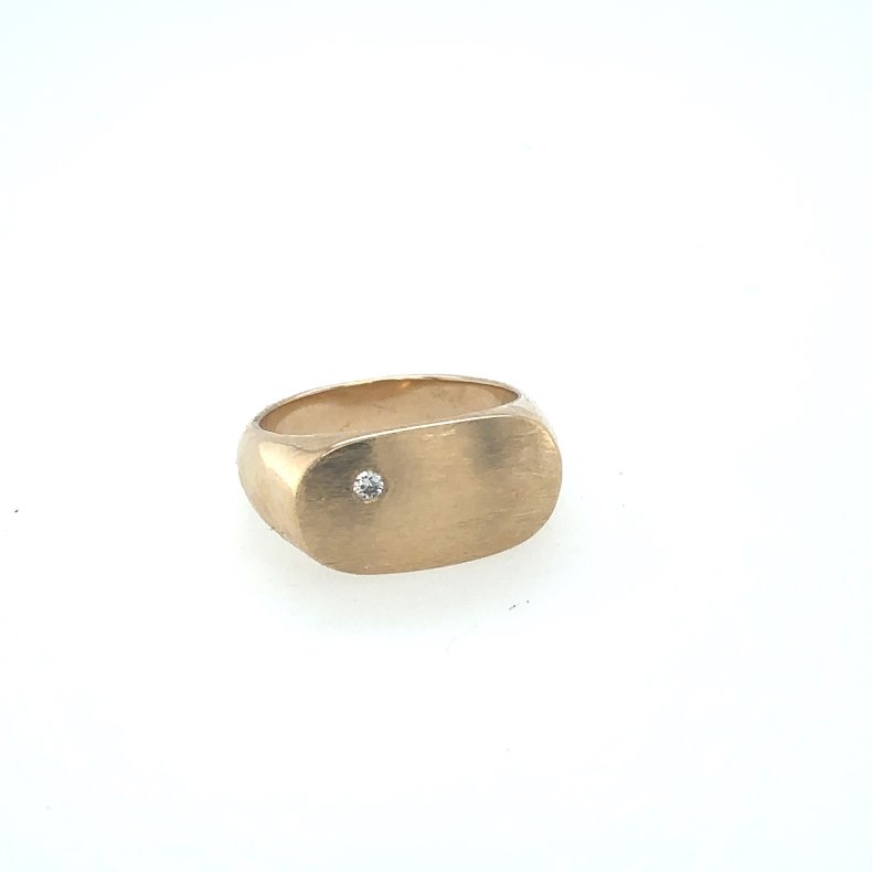 14kt. Signet ringen bred